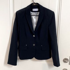 Sz 4 Calvin Klein Navy Blue Lined Blazer